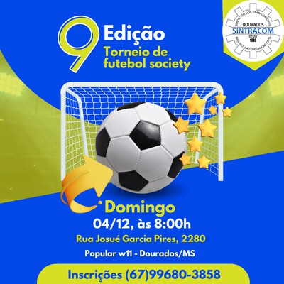 Tem mais Copa Sintratel de Futebol Society no sábado, 29/06